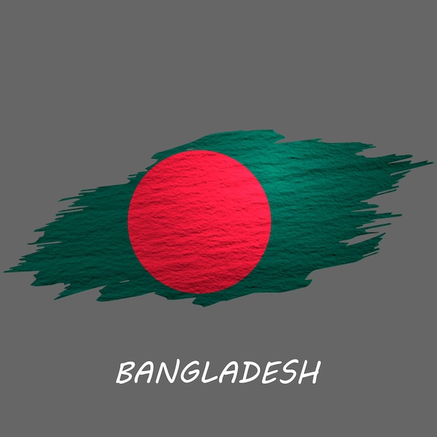 Grunge stijl vlag van Bangladesh Penseelstreek achtergrond