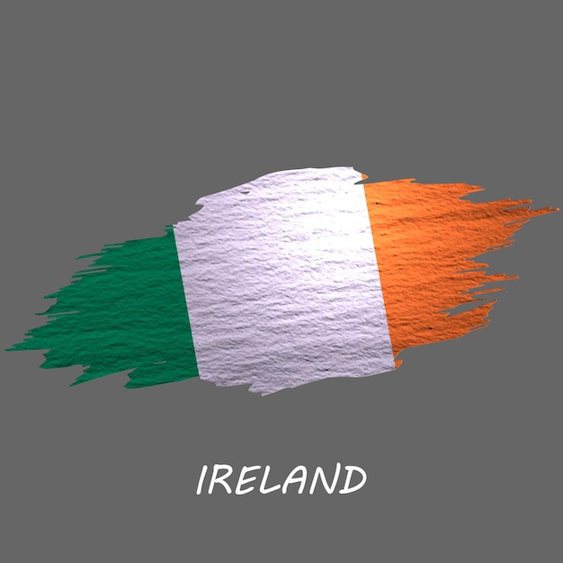 Grunge stijl vlag van ierland penseelstreek achtergrond