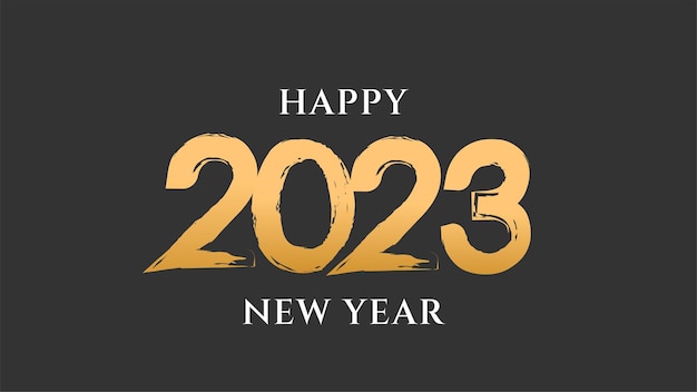 Grunge Style 2023 golden text for new year background.