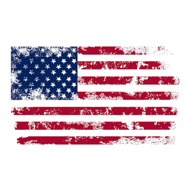 Grunge style of american flag illustration design -  american flag background illustration