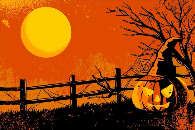 Grunge style halloween background