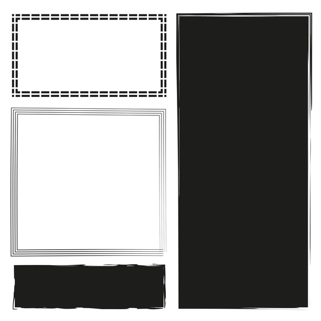 Grunge style set of rectangle shapes vector illustration eps 10