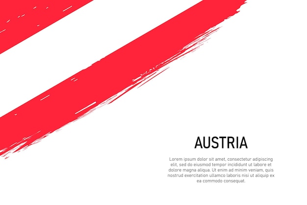 Grunge styled brush stroke background with flag of Austria
