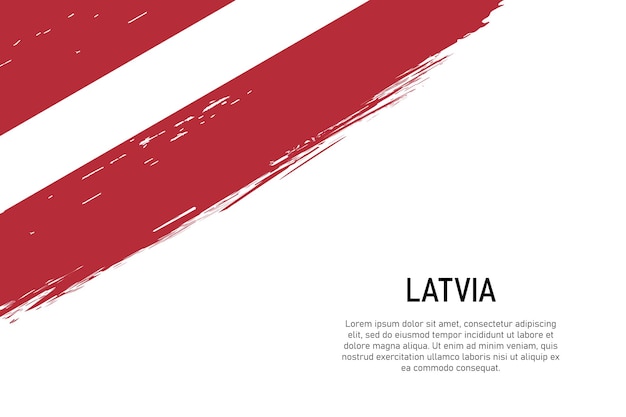 Grunge styled brush stroke background with flag of Latvia