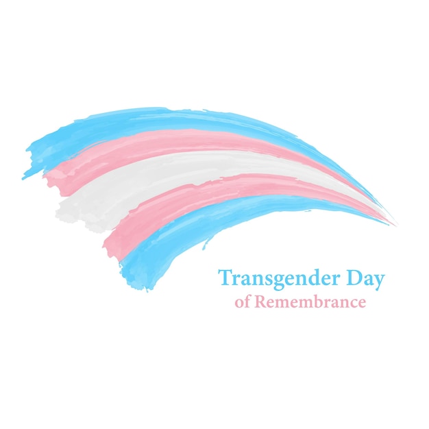 Grunge styled brush stroke flag of Transgender pride