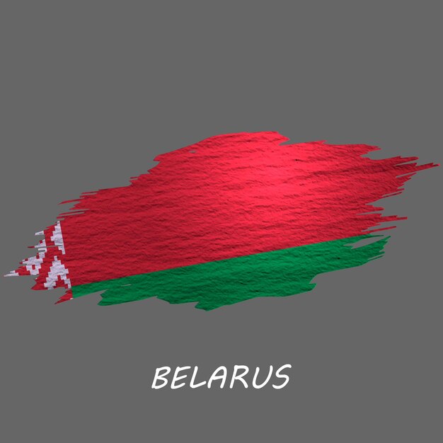 ベラルーシのグランジスタイルの旗ブラシストロークの背景