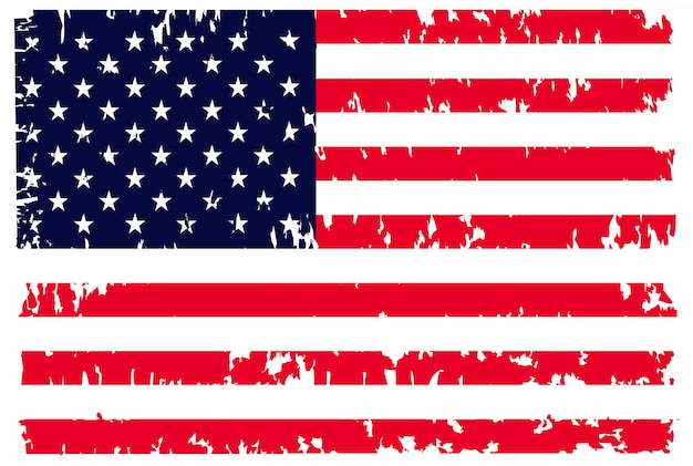 Grunge textured american flag