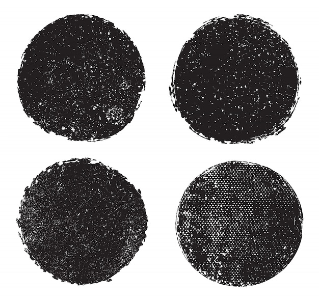 Vector grunge textured round stamps