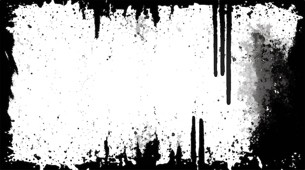 Grunge textuur wit en zwart penseel achtergrond Abstract inkt effect Vector design elementen