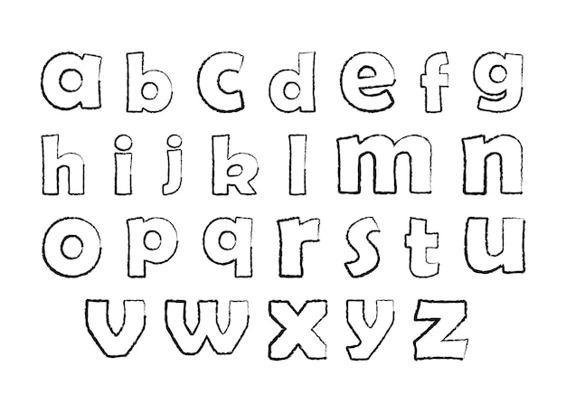 Вектор grunge буквы алфавита кисть буквы алфавит бесшовный узор грязный текстурированный векторный шрифт