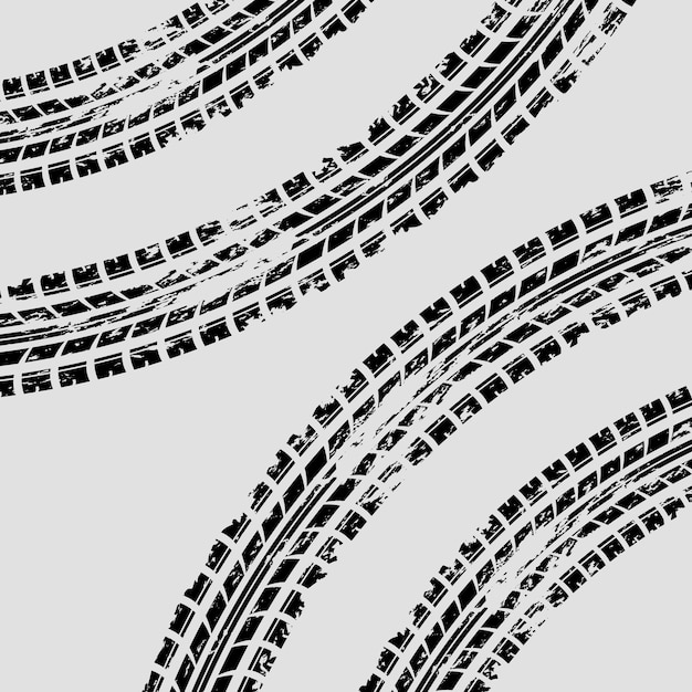 Vector grunge tire track background