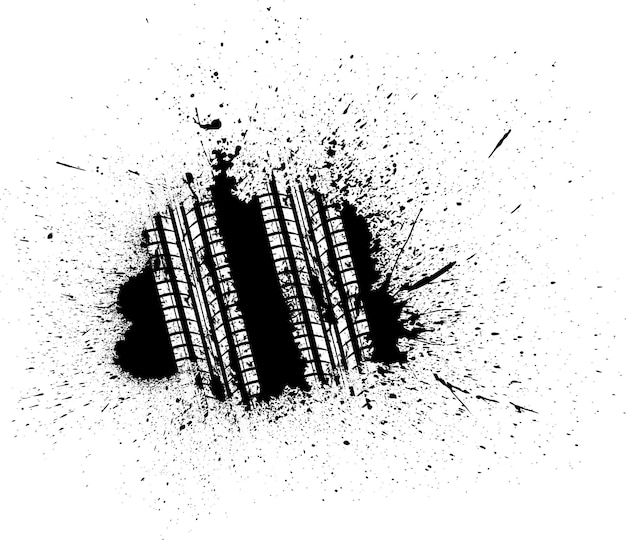 Vector grunge tire track