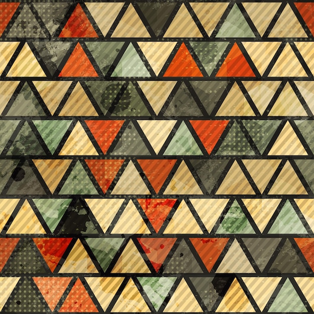 Vector grunge triangle seamless pattern