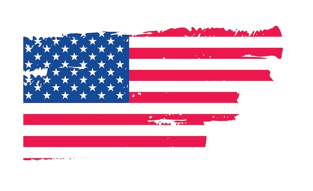グランジ・US・フラグ (アメリカ国旗) ブラシストローク・エフェクト