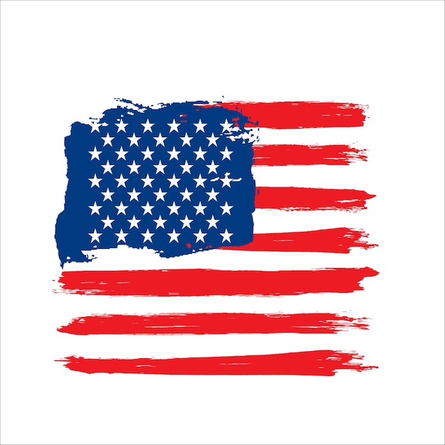 Grunge USA flag American flag with grunge texture Vector