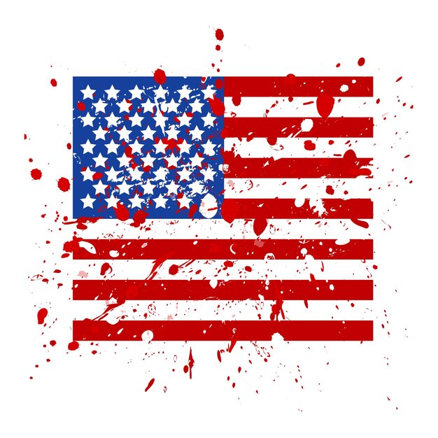 Grunge USA vlag Amerikaanse vlag met grunge textuur Vector vlag van USA