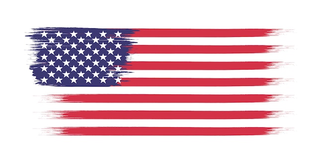 Grunge USA vlag en vintage stijl kleurrijke Amerika vlag