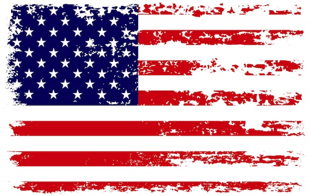 Grunge usa vlag met penseelstreek