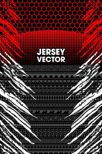Grunge Vector abstract and seamless tribal tattoo element for sport jersey design