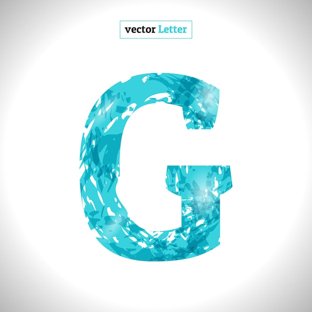 Vector grunge vector symbool g lettertype blauwe schetsstijl