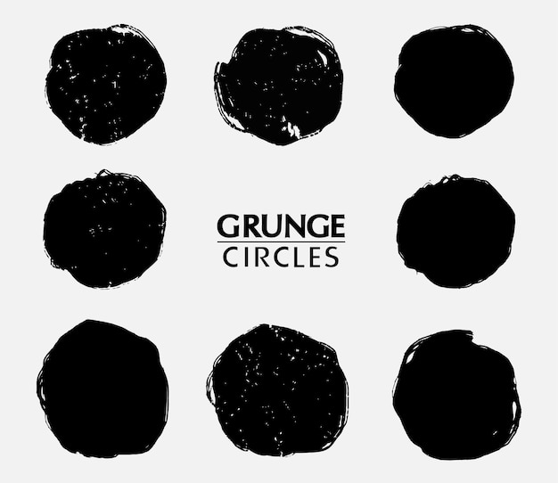 Grunge verf inkt cirkel set