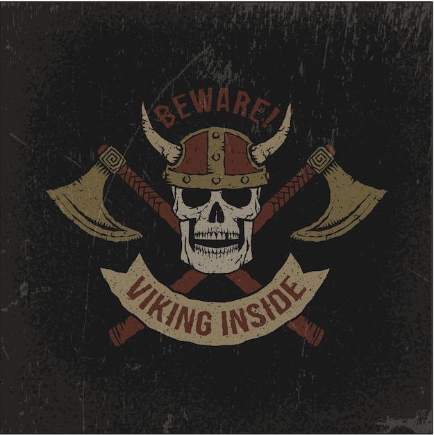 Grunge viking logo