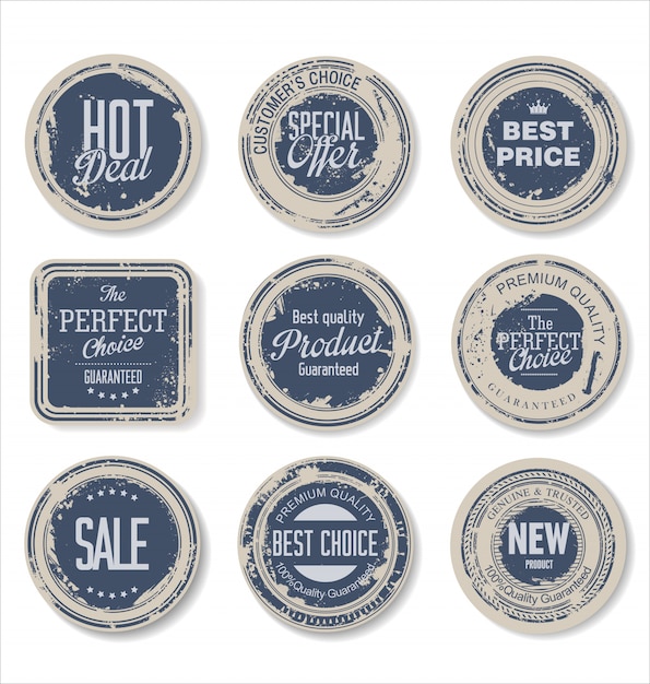 Vector grunge vintage stickers