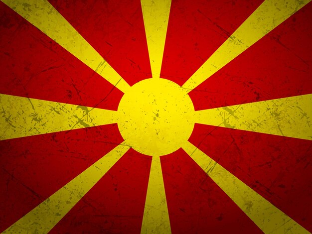 Grunge vlag van Noord-Macedonië