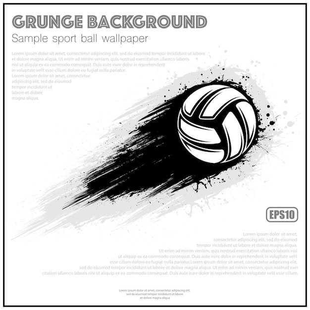 Grunge white volleyball splash moving