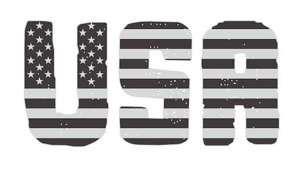 Grunge word USA with flag.