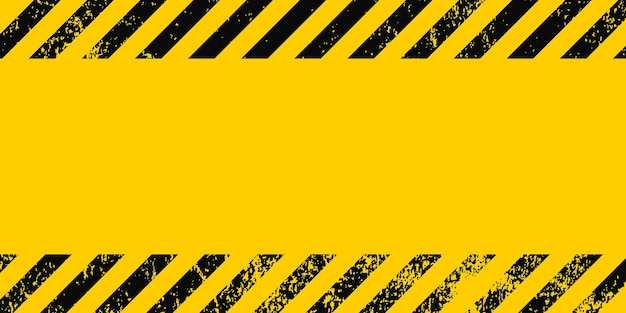 Vector grunge yellow and black diagonal stripes industrial warning background warn caution construction