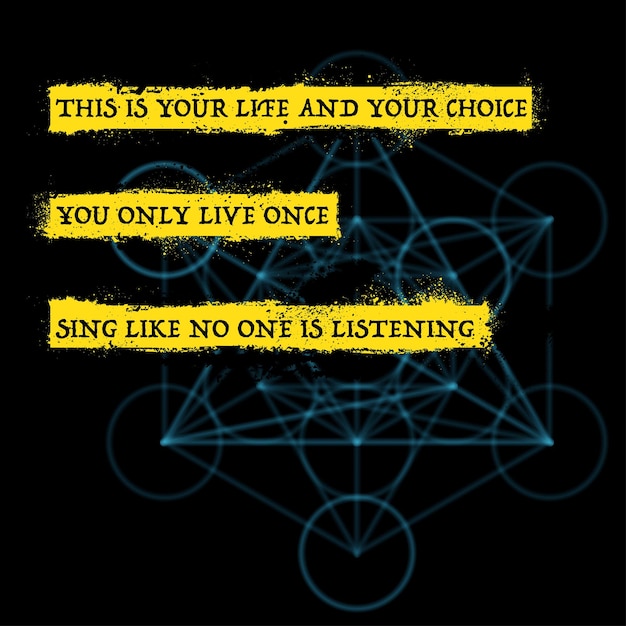 Grunge yellow lines with life text