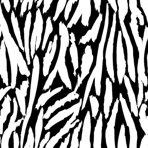 Grunge zebra skin stripes wallpaper Monochrome tiger skin seamless pattern