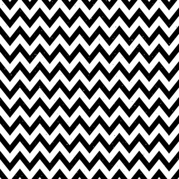 Grunge zigzag seamless pattern. Black and white chevron fabric texture. Abstract zig zag background.