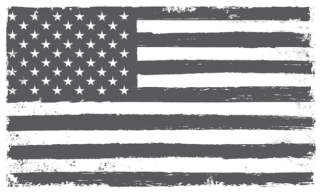 Grunge zwart-wit amerikaanse vlag