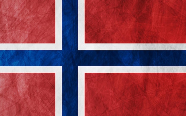 Grungeillustratie van de vlag van Noorwegen. vector achtergrond