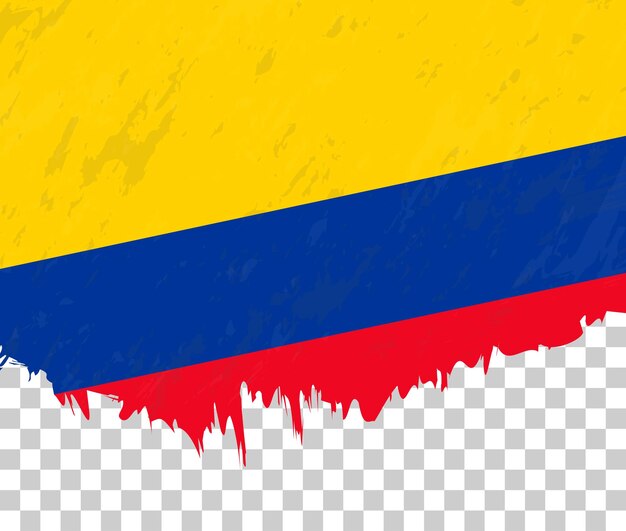 Vector grungestyle flag of colombia on a transparent background