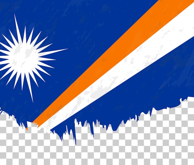 Grungestyle flag of Marshall Islands on a transparent background