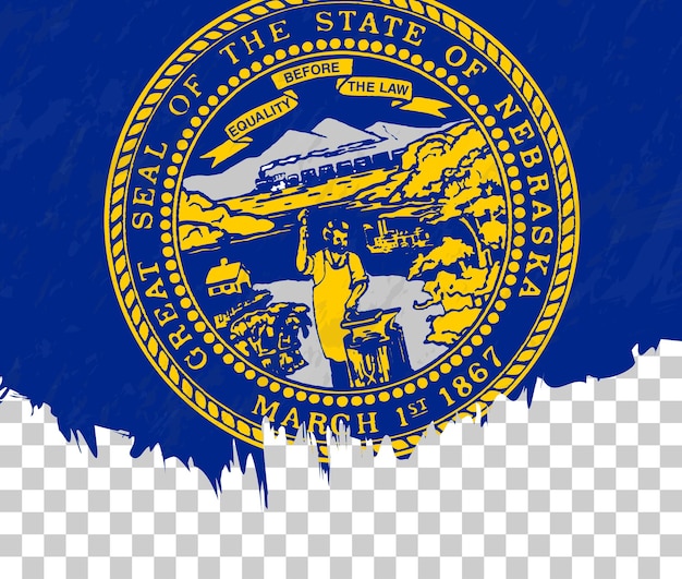 Grungestyle flag of Nebraska on a transparent background