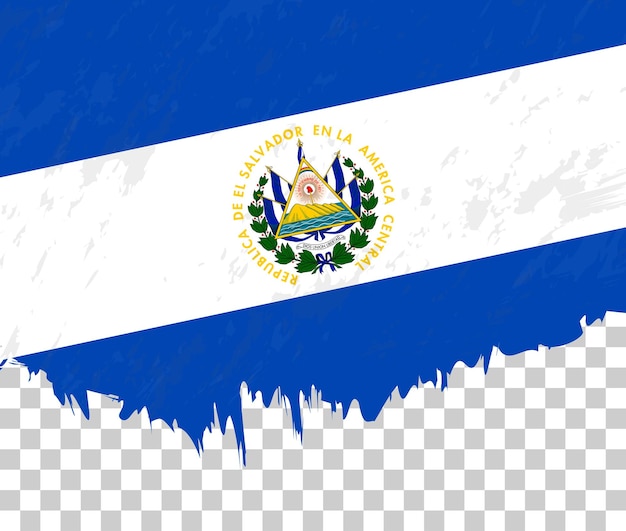 Vector grungestyle vlag van el salvador op een transparante achtergrond