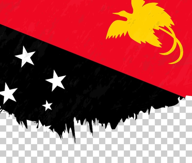 Vector grungestyle vlag van papoea-nieuw-guinea op een transparante achtergrond