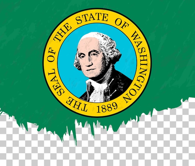 Vector grungestyle vlag van washington op een transparante achtergrond