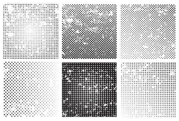 Vector grungy halftone backgrounds