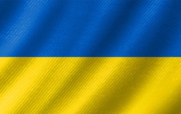 Шероховатый развевающийся флаг украины.
