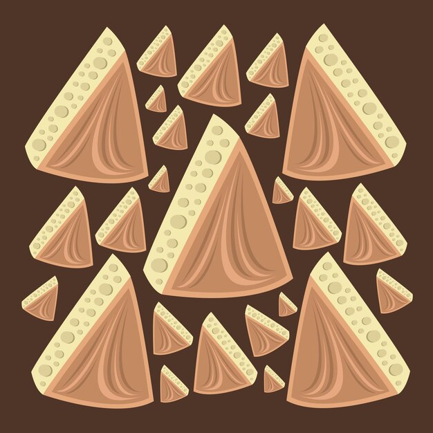 Gruyere cheese slice vector illustration