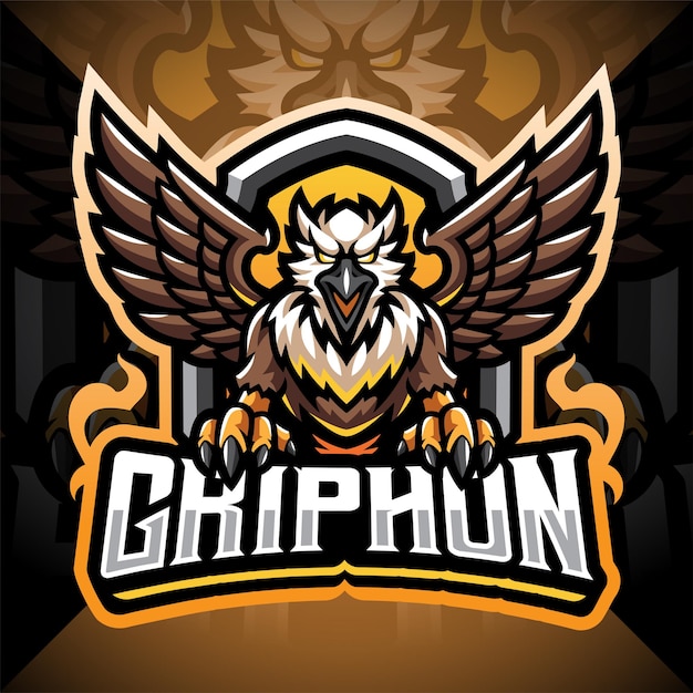 Дизайн логотипа талисмана gryphon esport