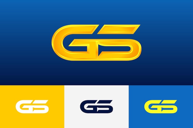 Первоначальный современный шаблон градиента логотипа GS для фирменного стиля