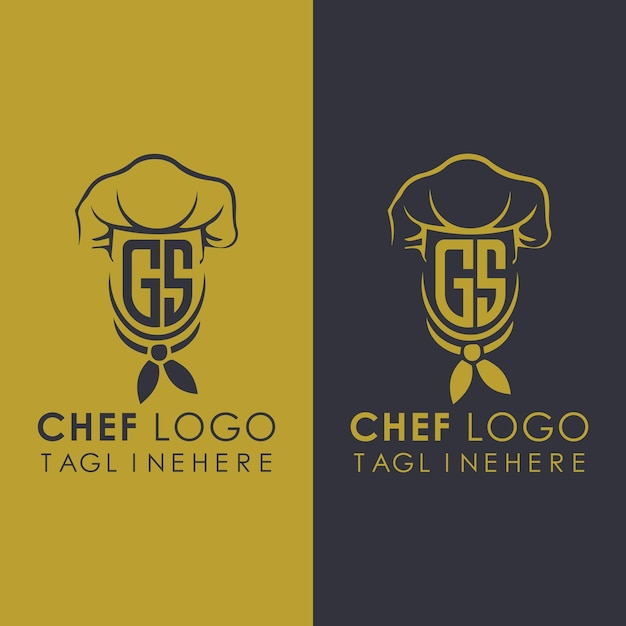 GS initial monogram for chef cooking logo with creative style design