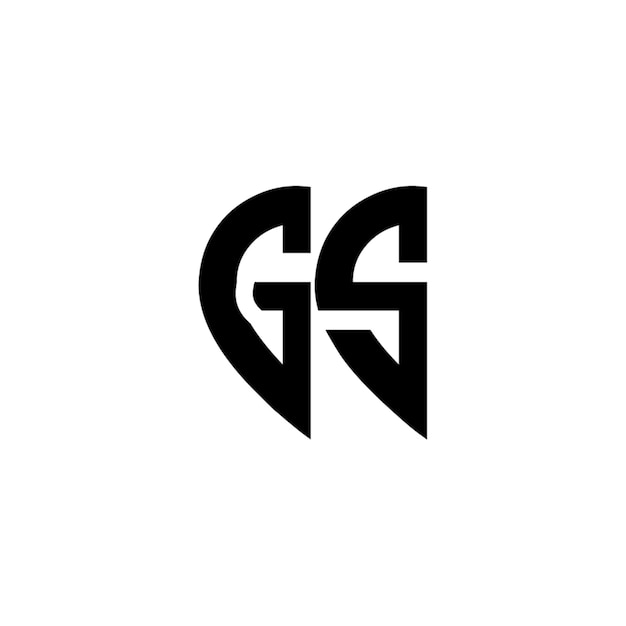 GSモノグラムロゴ デザイン文字 テキスト名 シンボル モノクロロゴタイプ アルファベット文字 シンプルロゴ
