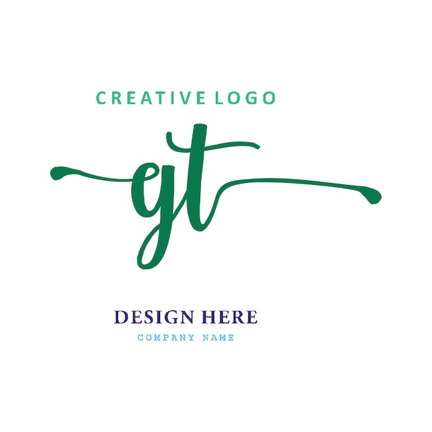 GT lettering logo is simple easy to understand and authoritative
